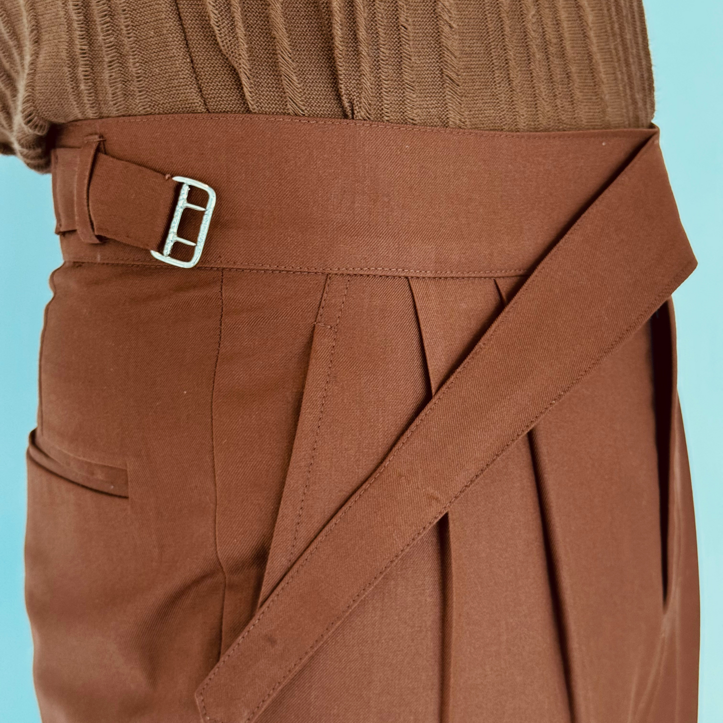 HIGH WAIST BROWN GURKHA PANT