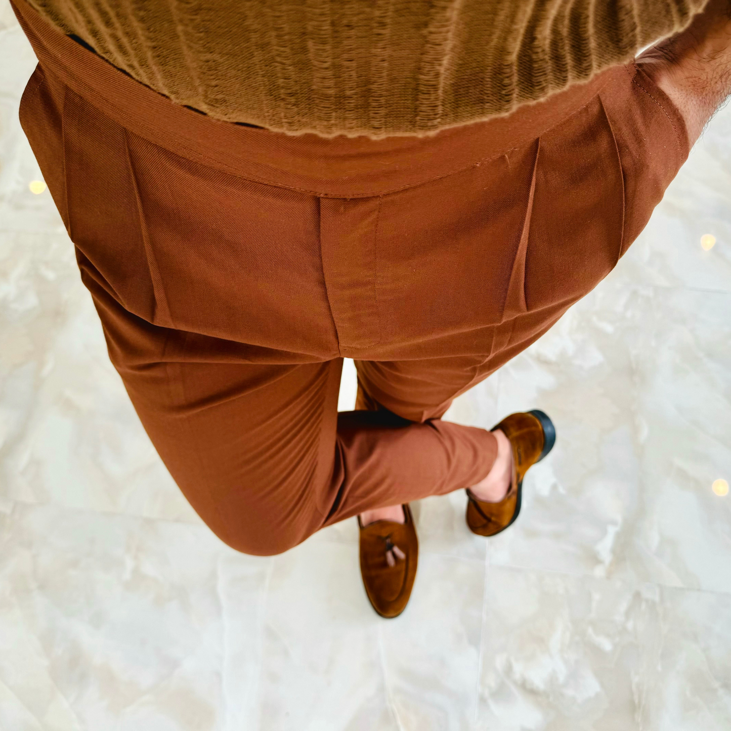 HIGH WAIST BROWN GURKHA PANT