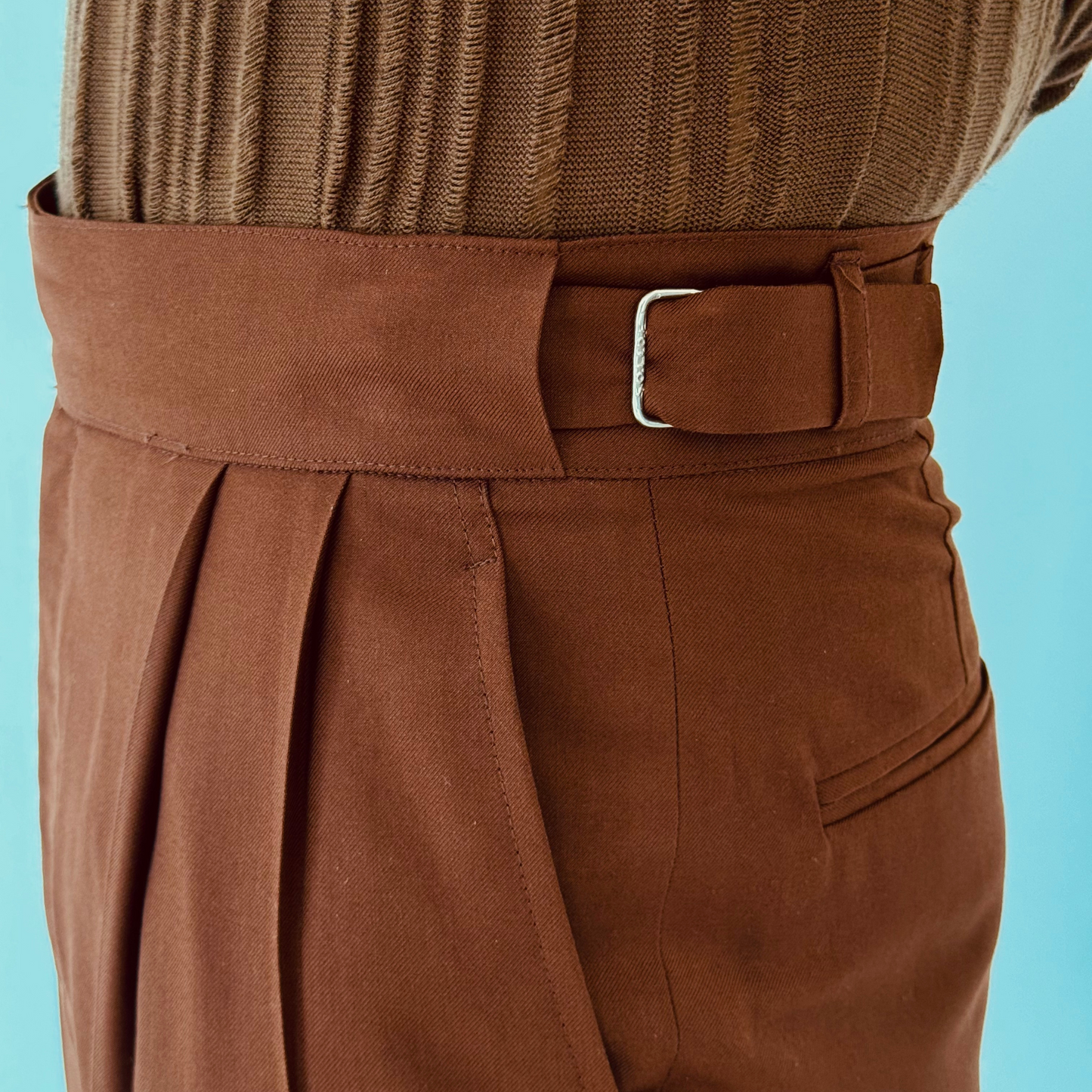 HIGH WAIST BROWN GURKHA PANT