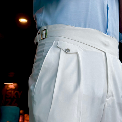 MALE GURKHA PANT : OFF-WHITE